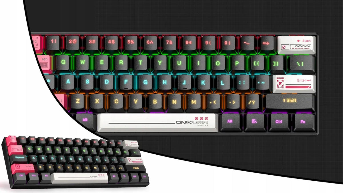 ONIKUMA G55 QWERTY mechaninė klaviatūra kompiuteriui su apšvietimu ir „anti-ghosting“ funkcija