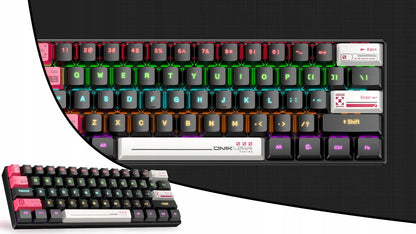 ONIKUMA G55 QWERTY mechaninė klaviatūra kompiuteriui su apšvietimu ir „anti-ghosting“ funkcija