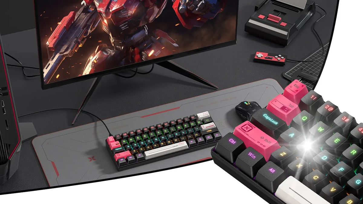 ONIKUMA G55 QWERTY mechaninė klaviatūra kompiuteriui su apšvietimu ir „anti-ghosting“ funkcija