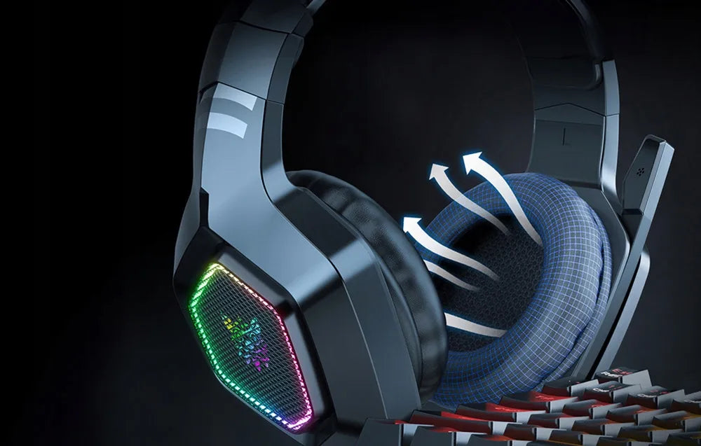 ONIKUMA K10 žaidimų ausinės su mikrofonu, laidinės, skirtos PC, PS4, Xbox