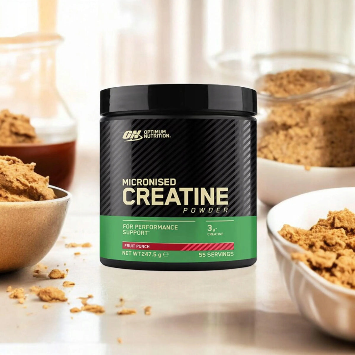 Optimum Nutrition kreatino monohidratas, 247 g, apelsinų skonio milteliai, 55 porcijos