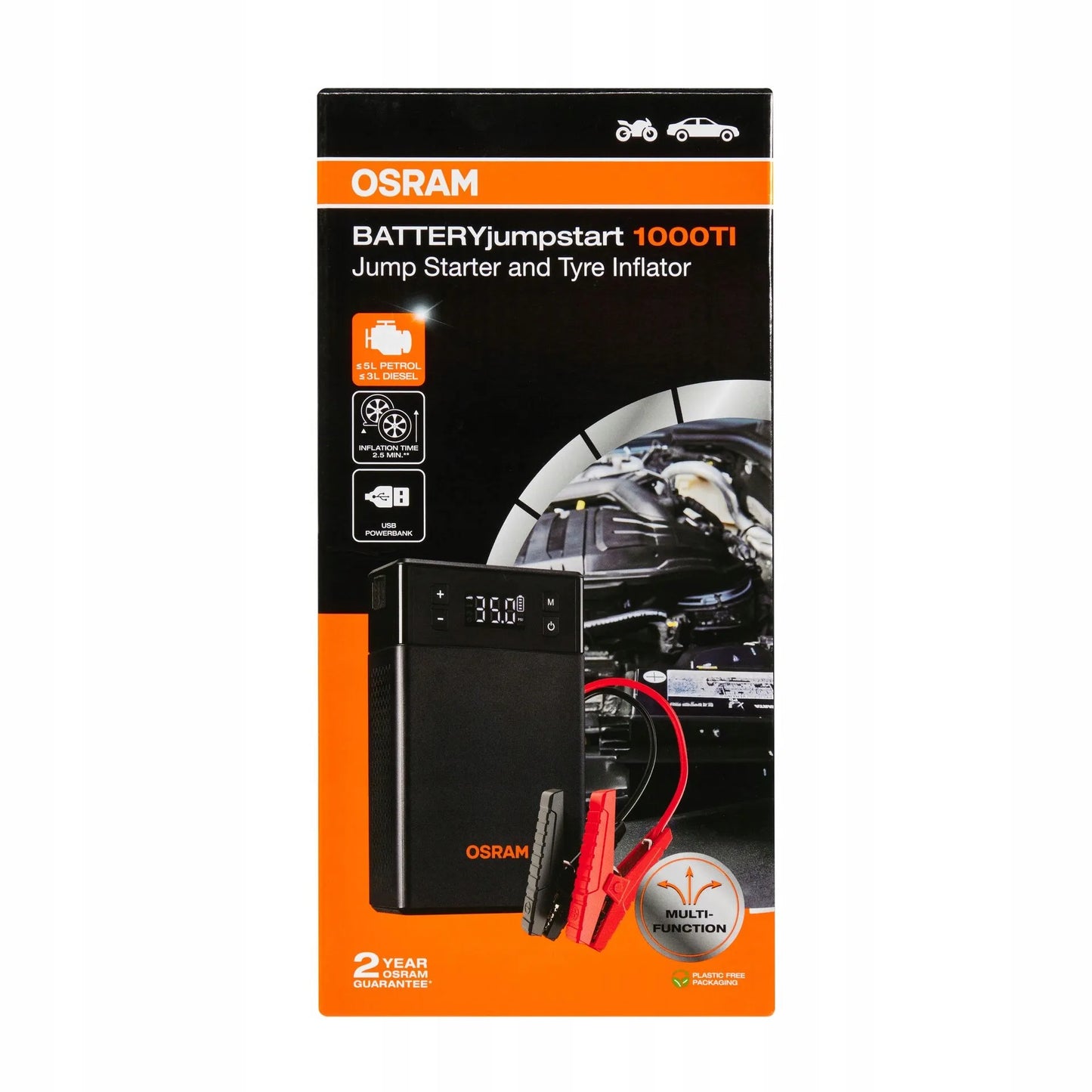 Osram automobilinis užvedimo įrenginys su kompresoriumi Jump Starter 1000TI 12V