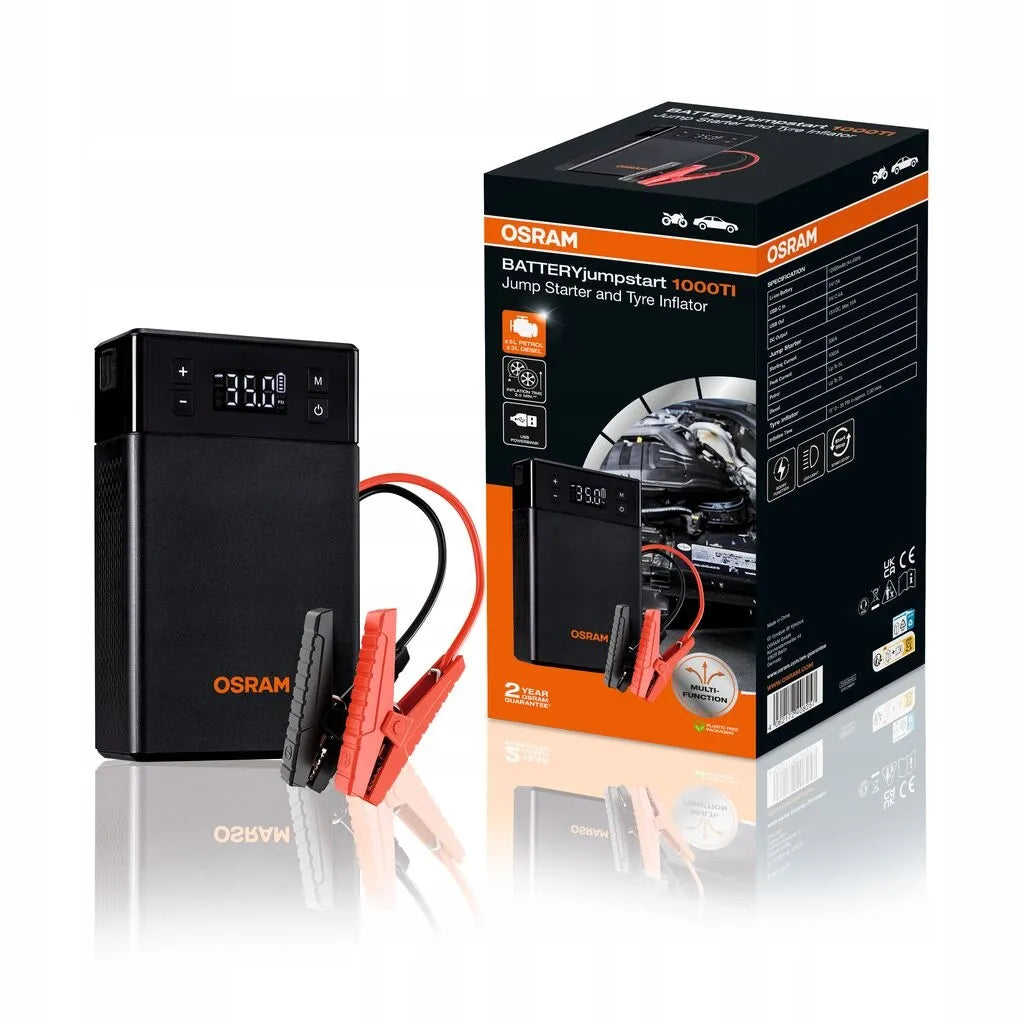Osram automobilinis užvedimo įrenginys su kompresoriumi Jump Starter 1000TI 12V