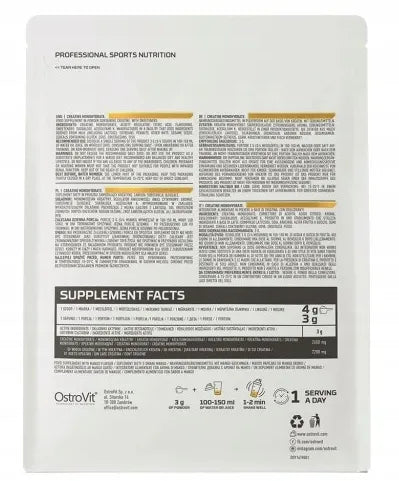 „OstroVit“ kreatino monohidratas, mango skonio, 500 g – fiziniam pajėgumui palaikyti
