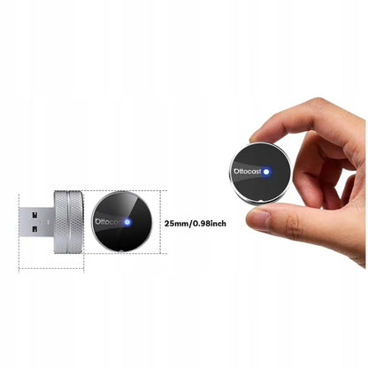 Ottocast Mini Slim Tube – belaidis CarPlay / Android Auto adapteris