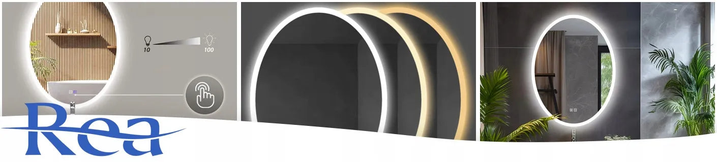 Ovalinis LED vonios veidrodis 60x80 cm su apšvietimu, sieninis, liečiamas