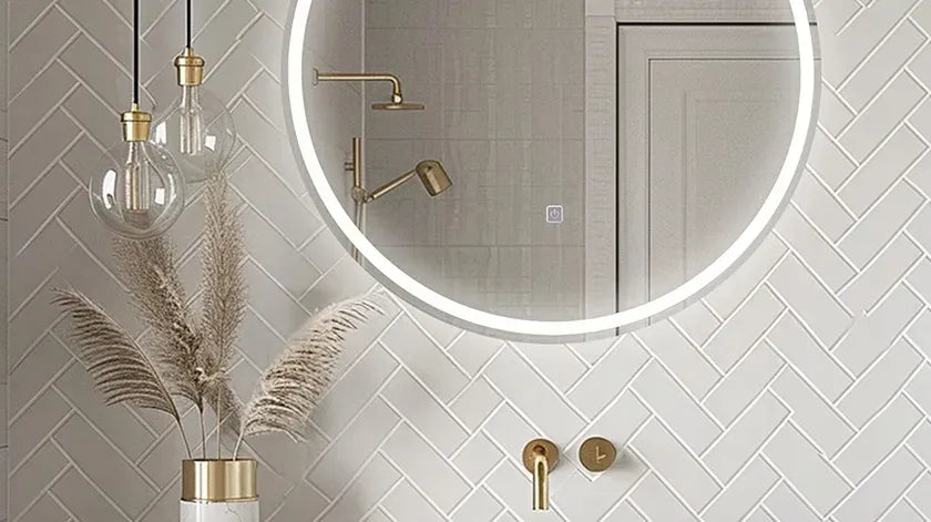 Ovalus LED apšviečiamas sieninis vonios veidrodis, 60 cm