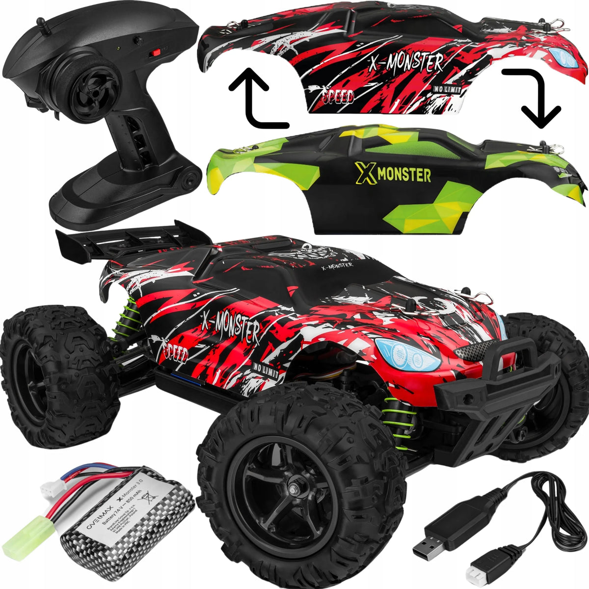 Overmax Monster 3.5 nuotoliniu būdu valdomas RC automobilis su dviem kėbulais