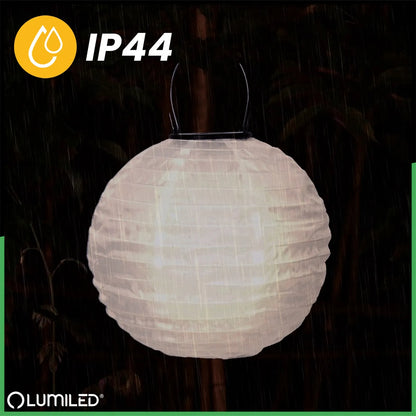 Pakabinamas LED saulės sodo žibintas Origami rutulys 20 cm