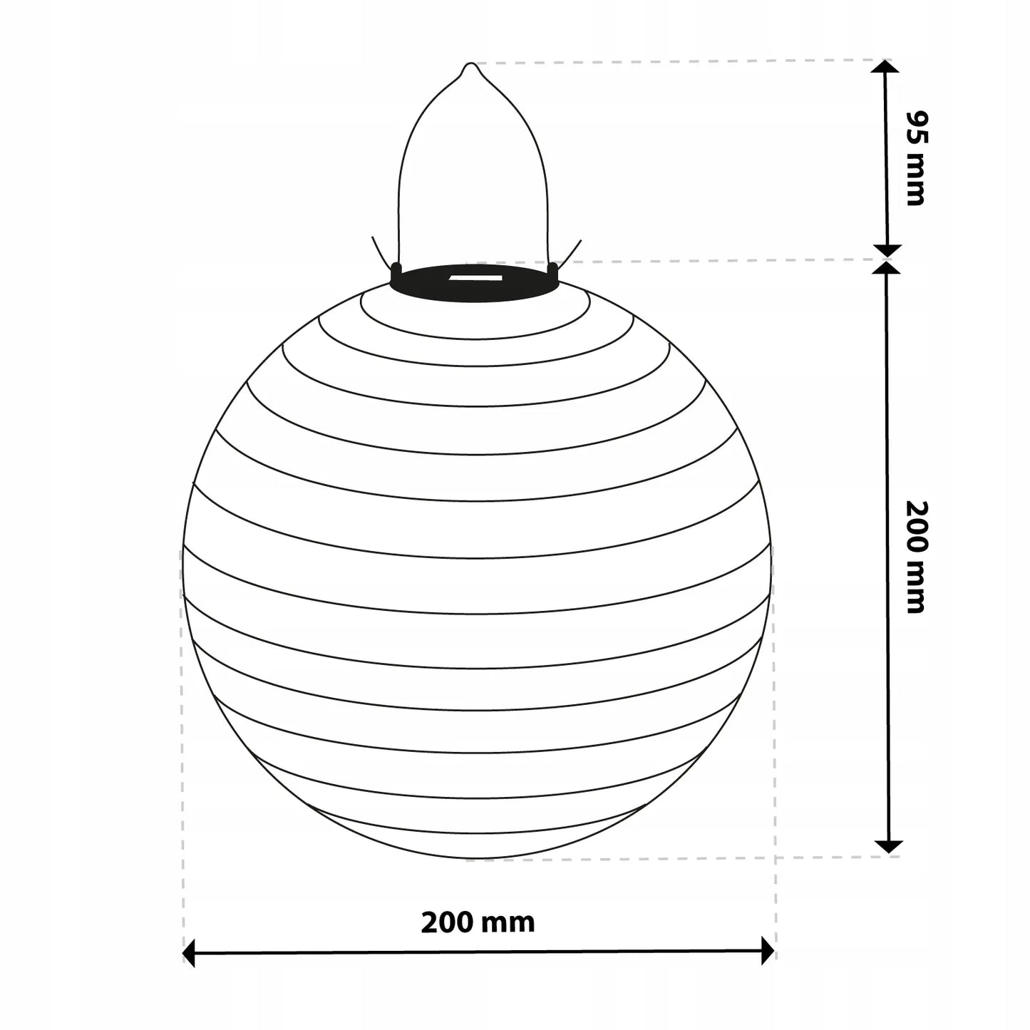 Pakabinamas LED saulės sodo žibintas Origami rutulys 20 cm
