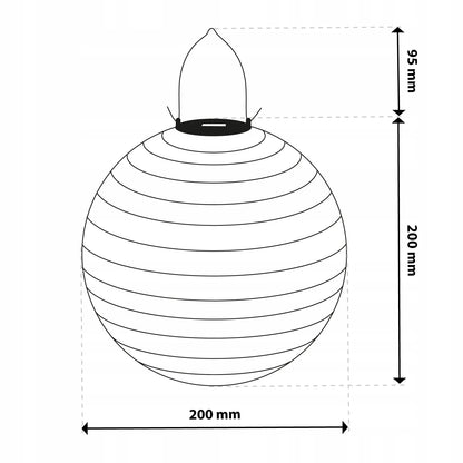 Pakabinamas LED saulės sodo žibintas Origami rutulys 20 cm