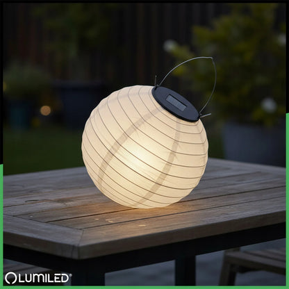 Pakabinamas LED saulės sodo žibintas Origami rutulys 20 cm