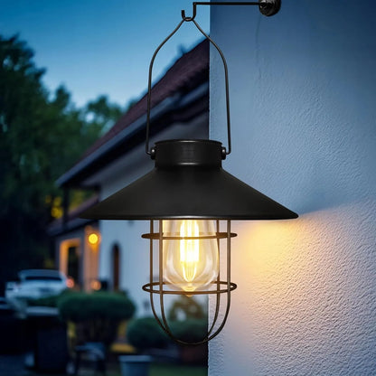 Pakabinamas saulės energija maitinamas LED sodo žibintas retro stiliaus IP44