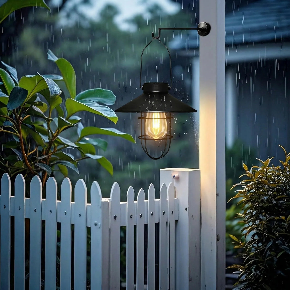 Pakabinamas saulės energija maitinamas LED sodo žibintas retro stiliaus IP44