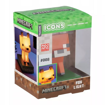 Paladone Minecraft Fox Icon Light – 11 cm LED naktinė lemputė, 2×AAA, dovana