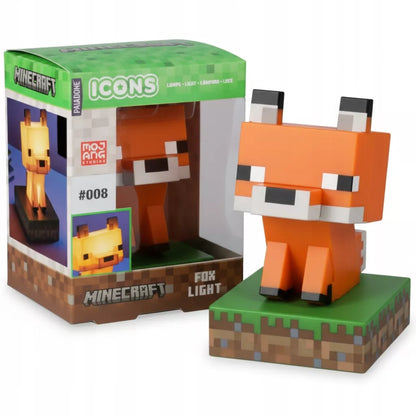 Paladone Minecraft Fox Icon Light – 11 cm LED naktinė lemputė, 2×AAA, dovana