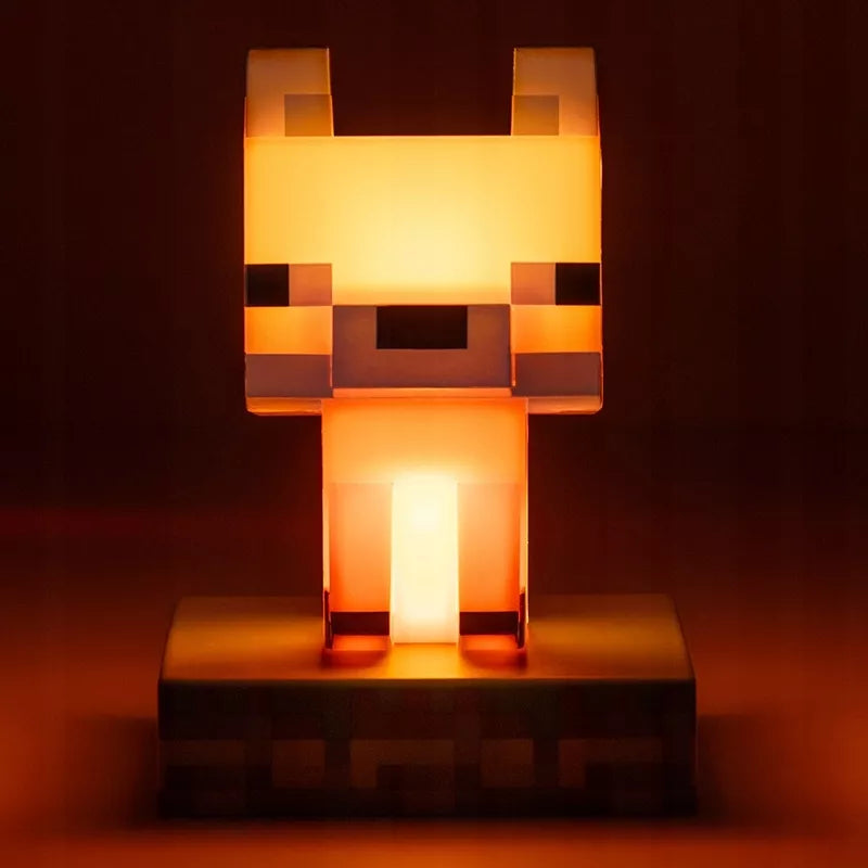 Paladone Minecraft Fox Icon Light – 11 cm LED naktinė lemputė, 2×AAA, dovana