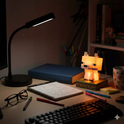 Paladone Minecraft Fox Icon Light – 11 cm LED naktinė lemputė, 2×AAA, dovana