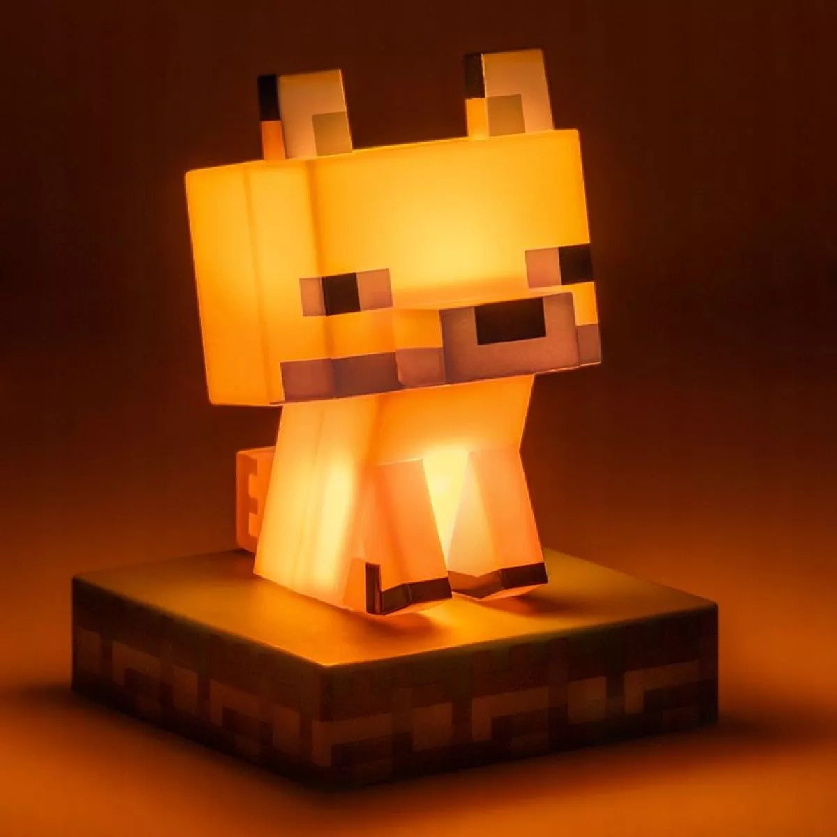 Paladone Minecraft Fox Icon Light – 11 cm LED naktinė lemputė, 2×AAA, dovana