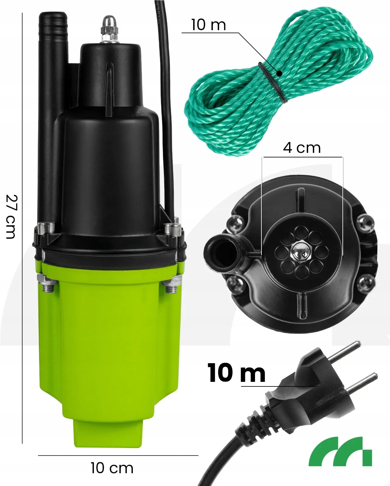 Panardinamasis švaraus vandens siurblys šuliniui MalTec, galingas membraninis, 480W