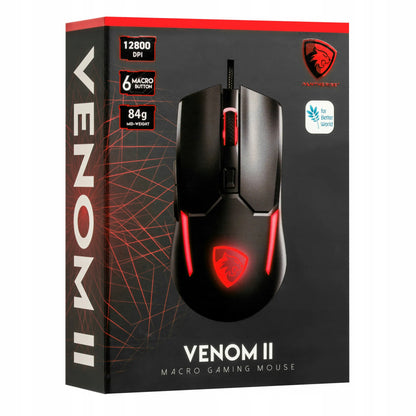 „Pantherise VENOM II“ žaidimų pelė su RGB apšvietimu, skirta „Minecraft“, iki 12 800 DPI, 20 mln. paspaudimų