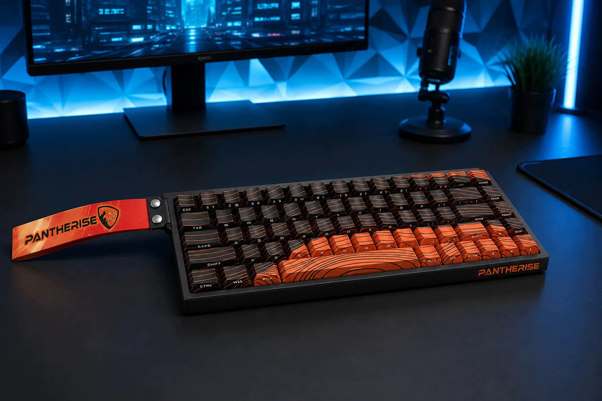 PANTHERISE VIBE belaidė mechaninė klaviatūra, Bluetooth, RGB LED, 68 klavišų, 2,4 GHz, USB-C, žaidimams