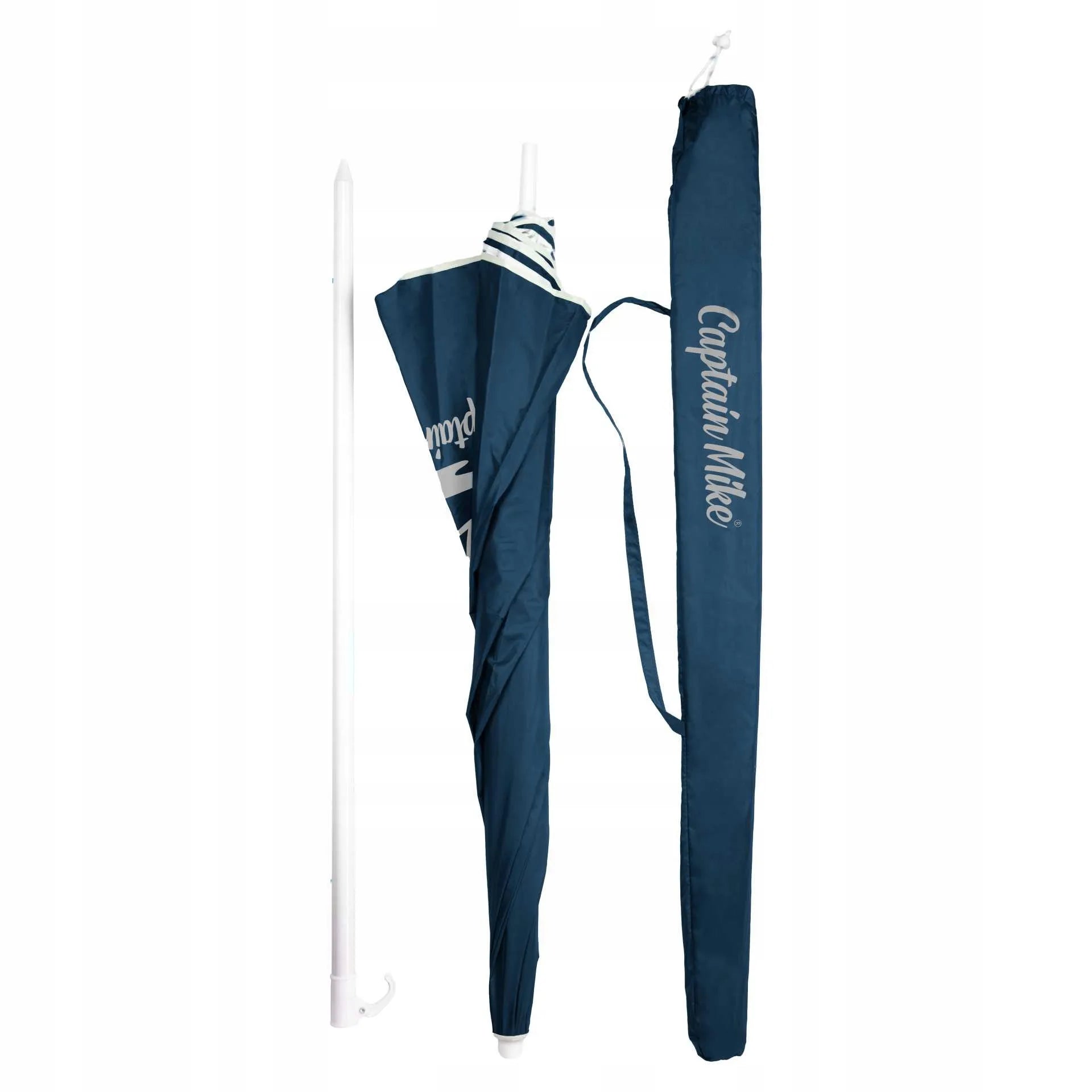 Paplūdimio skėtis Captain Mike 160 cm, su UV filtru ir dėklu, mėlynas
