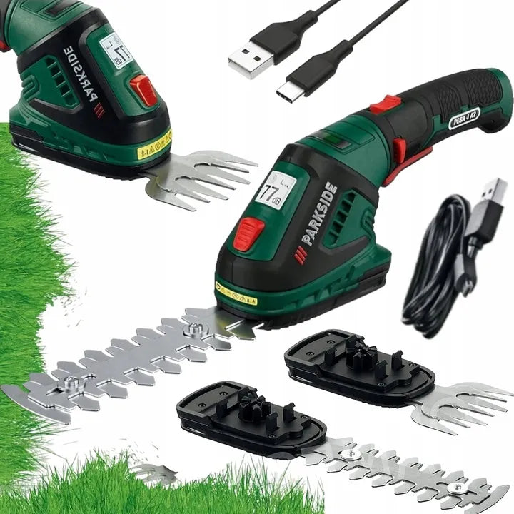 Parkside 2-in-1 akumuliatorinės žolės ir krūmų žirklės su priedais