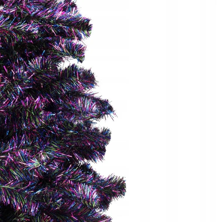 Pasakiška dirbtinė eglutė „Goliat Fluo“, žalia ir violetinė, 210 cm, su stovu