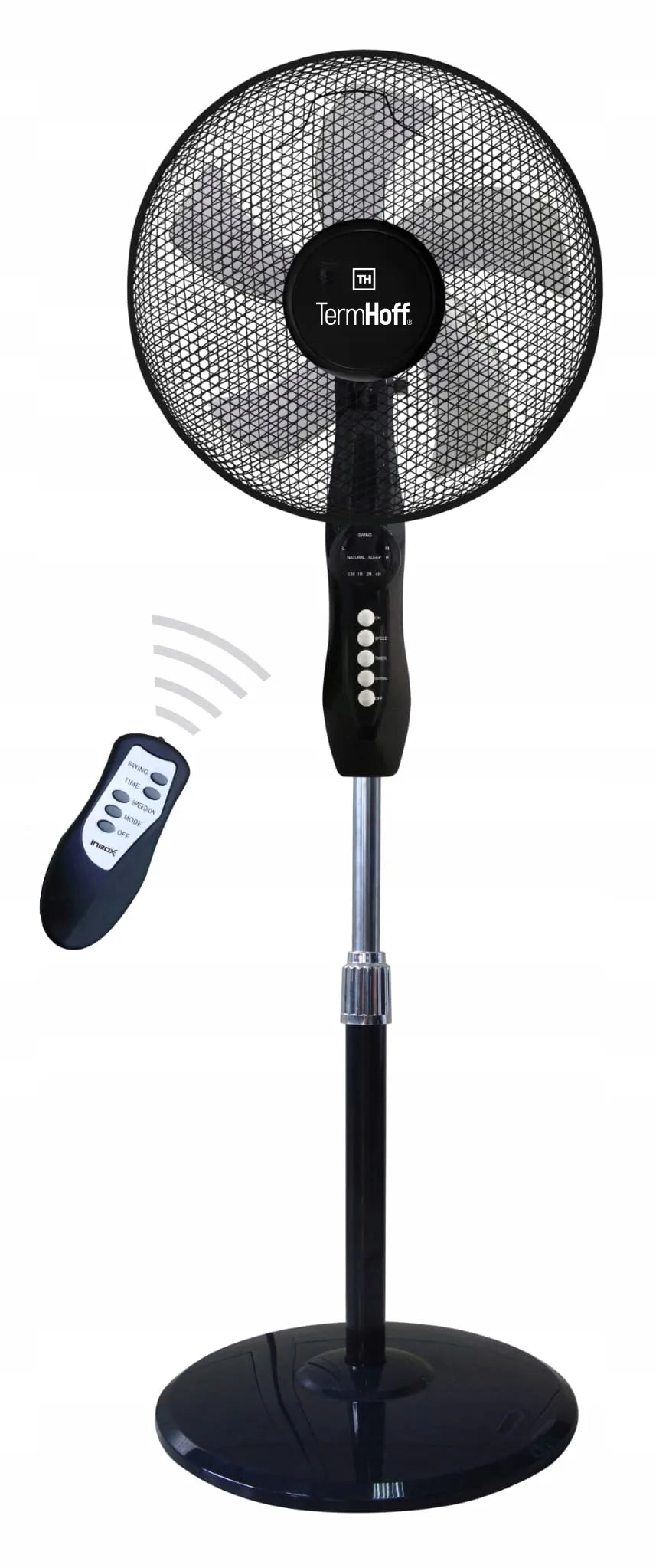 Pastatomas grindų ventiliatorius su nuotolinio valdymo pultu ir laikmačiu TermHoff TWS-03