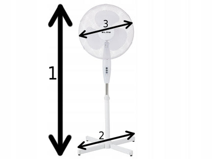 Pastatomas ventiliatorius BLOW 55W 40cm, tylus ir galingas su osciliacija