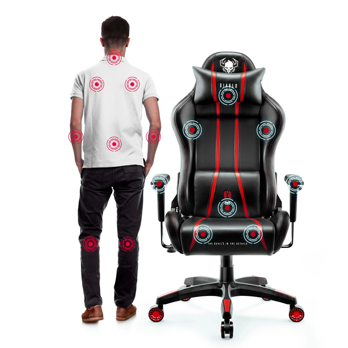 Pasukamas žaidimų krėslas DIABLO CHAIRS X-ONE 2.0 Normal, juodai raudonas