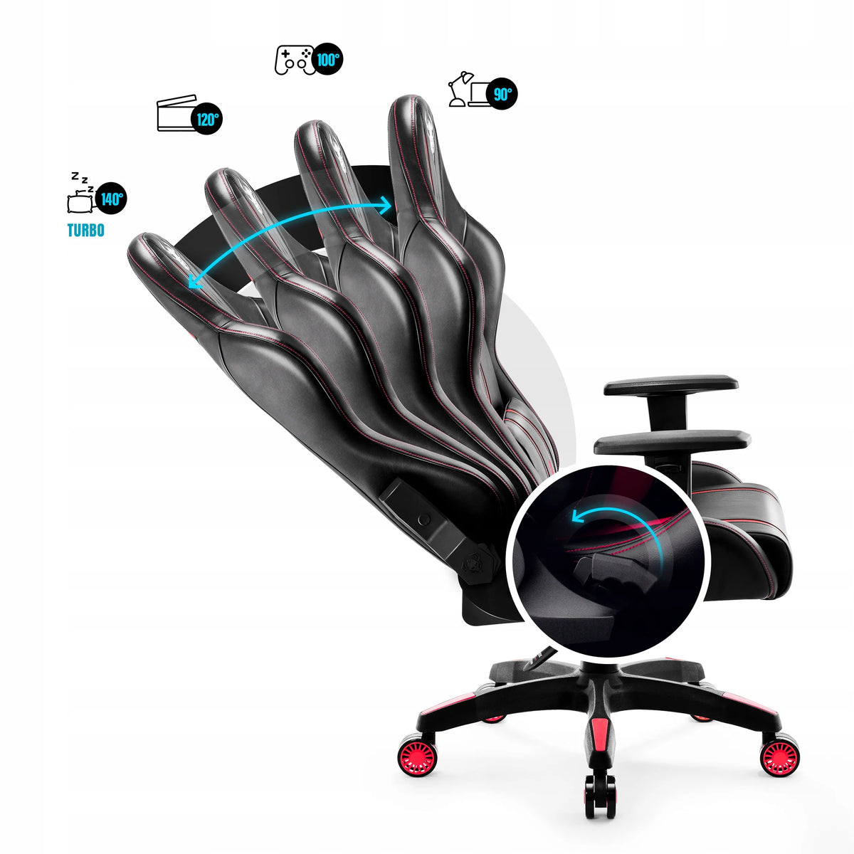 Pasukamas žaidimų krėslas DIABLO CHAIRS X-ONE 2.0 Normal, juodai raudonas