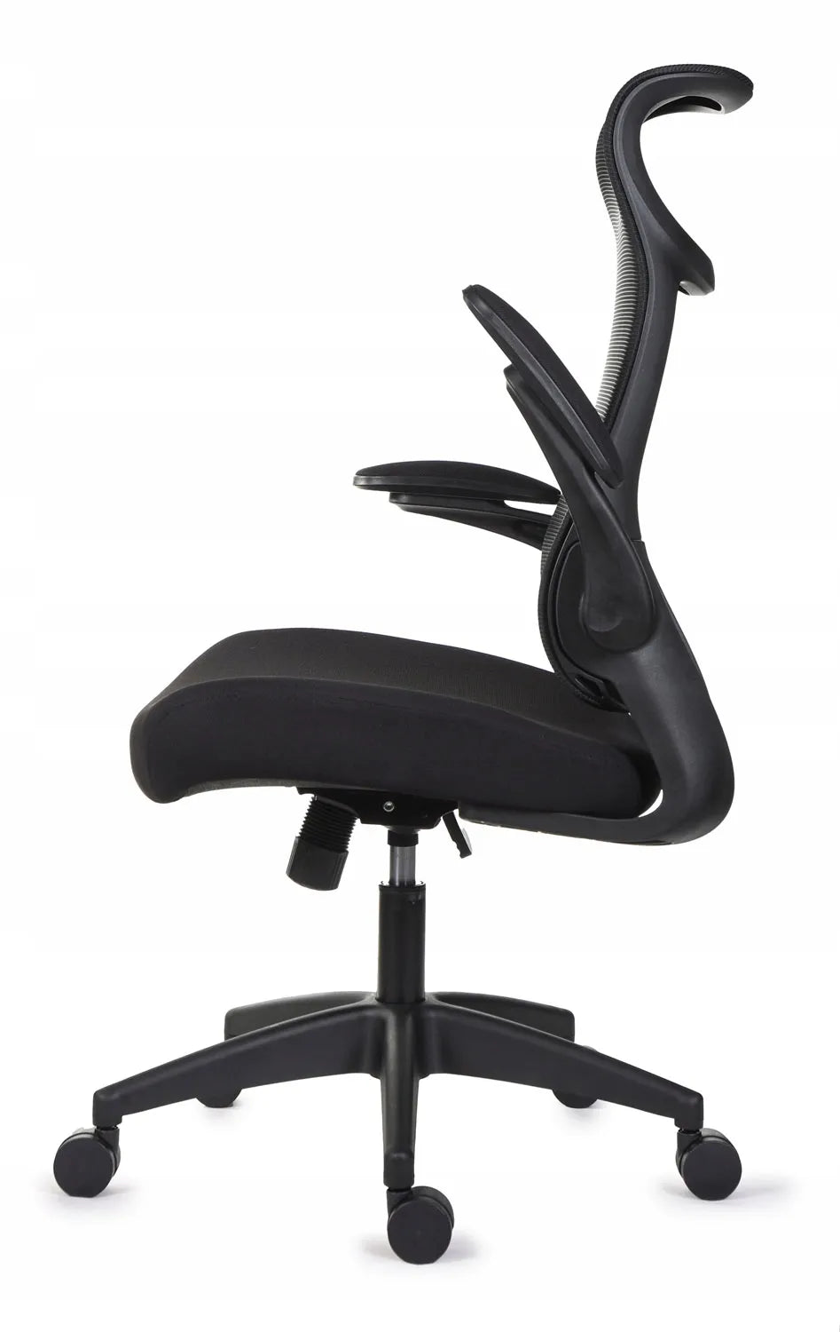 Patogi juoda biuro kėdė Giosedio FHX004 reguliuojami porankiai ergonomiška