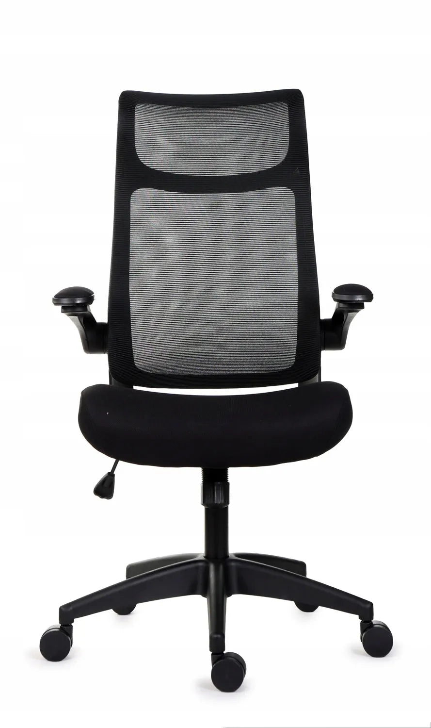 Patogi juoda biuro kėdė Giosedio FHX004 reguliuojami porankiai ergonomiška