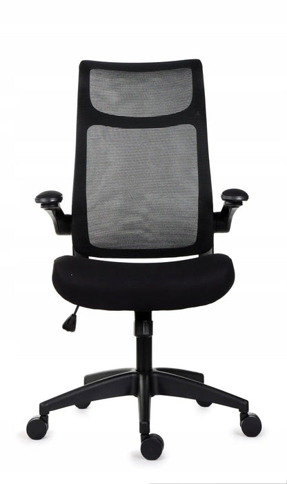 Patogi juoda biuro kėdė Giosedio FHX004 reguliuojami porankiai ergonomiška