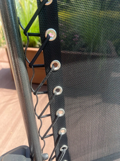 Patogus sulankstomas sodo gultas, kėdė, šezlongas, juodas, 1 vnt.