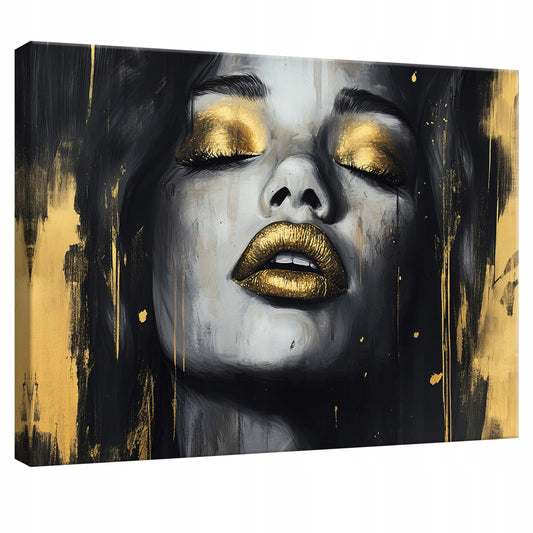 Paveikslas ant drobės su glamour moters motyvu miegamajam, svetainei ir virtuvei, 100 × 70 cm