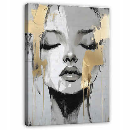 Paveikslas miegamajam ar svetainei „Glamour“ moters veidas ant drobės, 60 × 40 cm