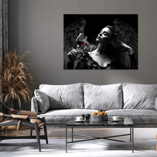 Paveikslas „Moteris angelas“ ant drobės miegamajam ir svetainei, modernus, 120 × 80 cm