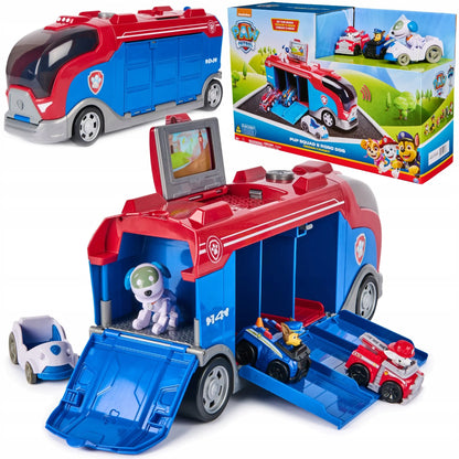 „PAW Patrol“ transporteris su transporto priemonėmis, 38 cm, su garsais ir figūrėlėmis