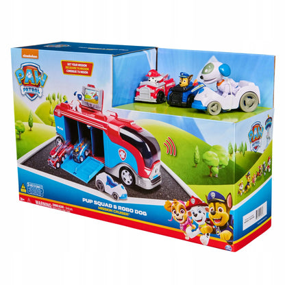 „PAW Patrol“ transporteris su transporto priemonėmis, 38 cm, su garsais ir figūrėlėmis