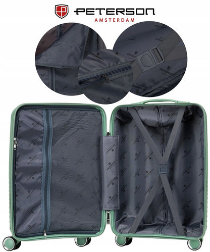 Peterson kietas rankinis lagaminas ABS PTN PP-09-W-S-1488 G 40 l