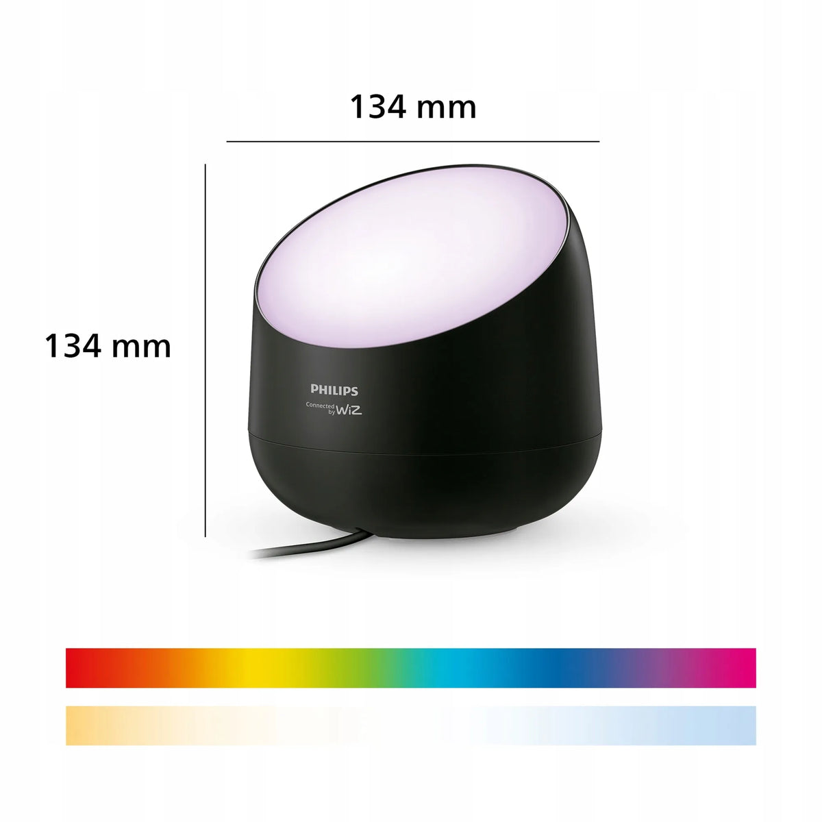 PHILIPS SMART Squire LED stalinė ir naktinė lempa, RGB, Wi-Fi, valdoma „WiZ“ programėle