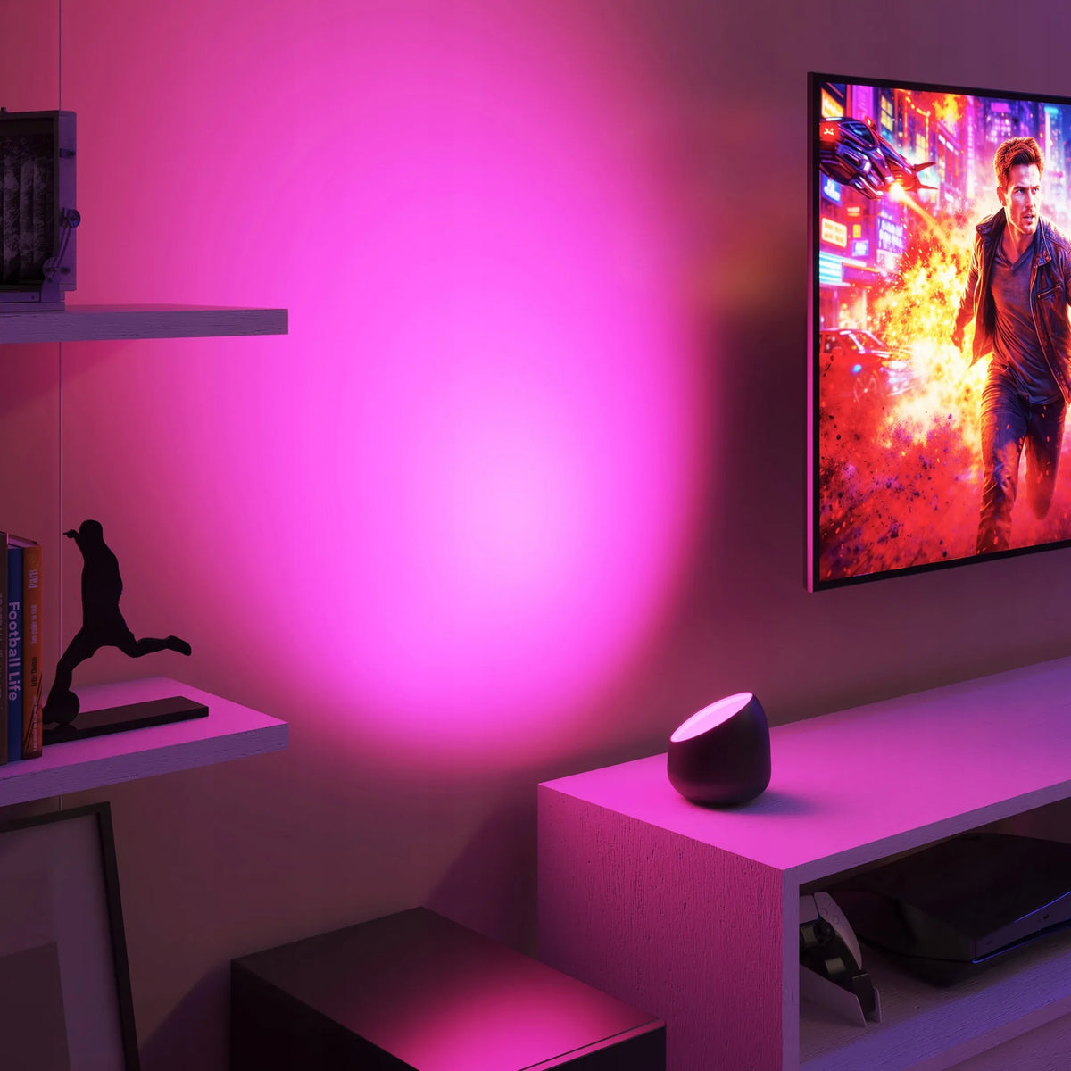 PHILIPS SMART Squire LED stalinė ir naktinė lempa, RGB, Wi-Fi, valdoma „WiZ“ programėle