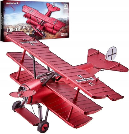 Piececool metalinė 3D dėlionė – lėktuvo „Czerwony Baron“ modelis, dovana