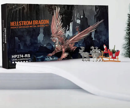 Piececool metalinė 3D dėlionė „Ognisty Smok“, drakono modelis, dovana