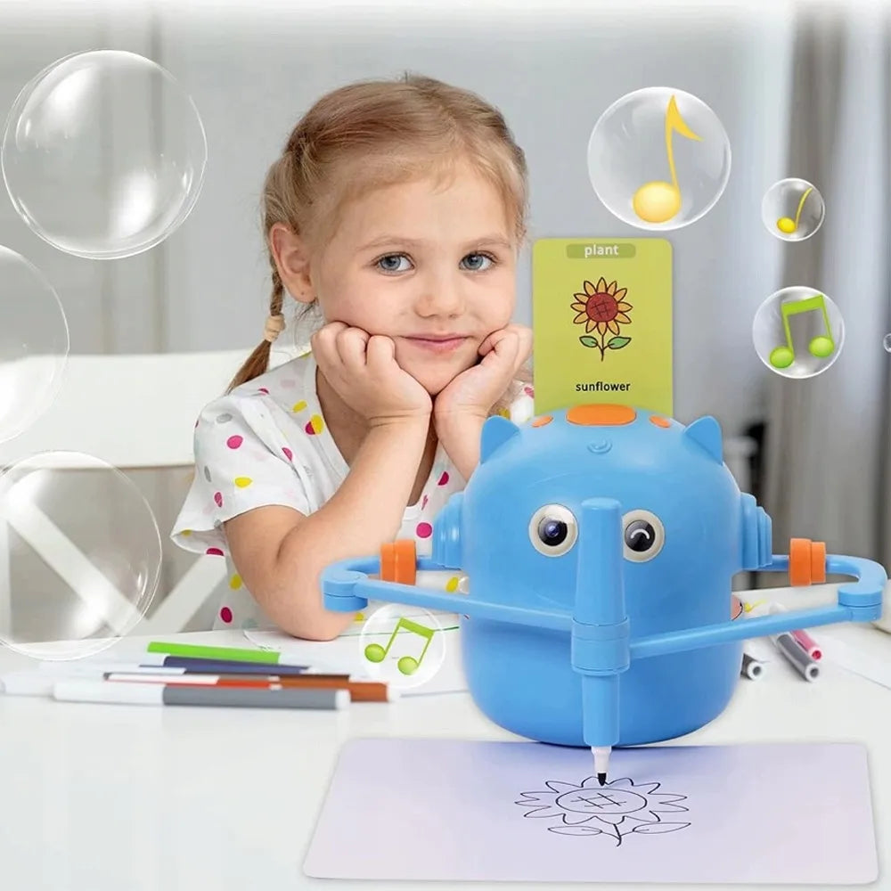 Piešimo robotas vaikams, lavinantis rankų miklumą, su balso sąveika