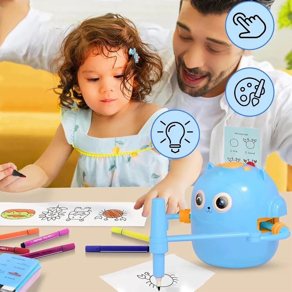 Piešimo robotas vaikams, lavinantis rankų miklumą, su balso sąveika