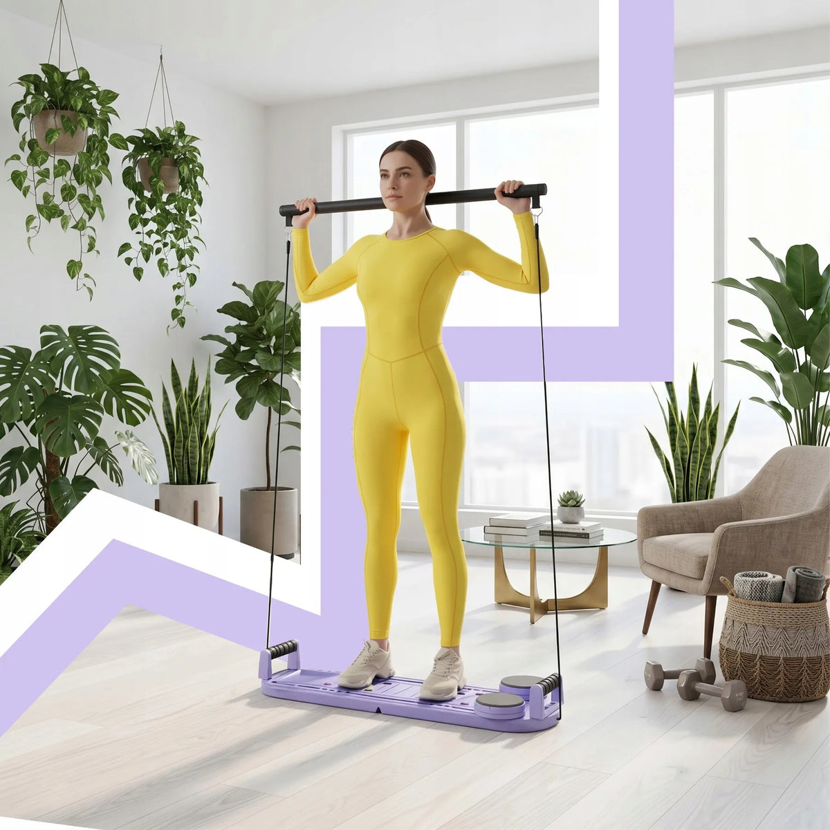 PILATES REFORMER DAUGIAFUNKCĖ 18 viename PRATIMŲ LENTA – PILATESO RINKINYS